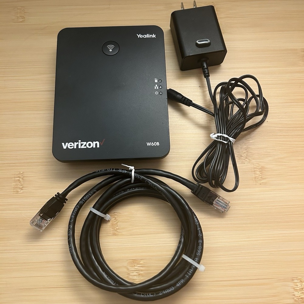 Yealink W60B HD VoIP DECT IP Base Cordless Station + OEM Power Adapter + CAT 5e